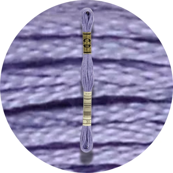 DMC Mouliné Spécial 25 Broderigarn, Ensfarvet, Blå/Lilla nuancer